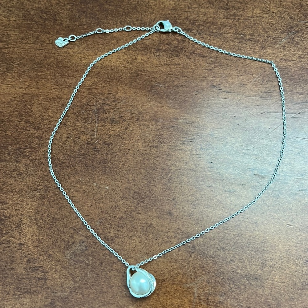 Swarovski Pearl and crystal silver necklace